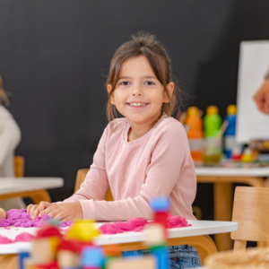 child sitting at school