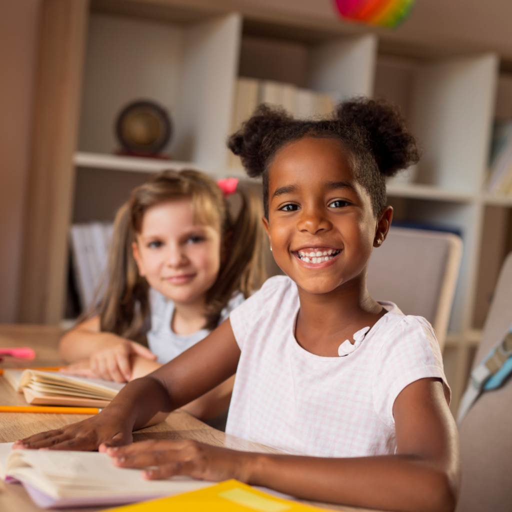 girl smiling at school